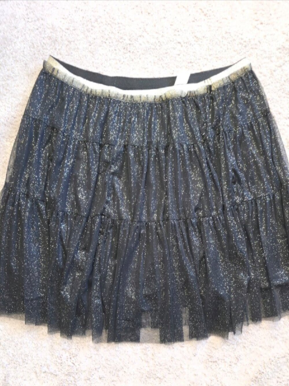 Thereabouts Girls Black Shimmer Tulle Skirt 3X NWT